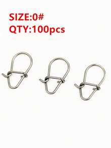 100pcs Gourd-Shaped Snap Swivels Reinforced Connectors, Micro Baitcast Rings, Fishing Accessories - Silver - View 7