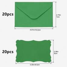 10/20 piezas Mini sobres de estilo occidental coloridos y 10 piezas Tarjetas de felicitación con borde ondulado de color aleatorio. Incluye tarjetas en blanco de alta calidad y sobres autoadhesivos, sobres pequeños para postales, tarjetas de regalo de color mixto retro, adecuado para bodas, cumpleaños y otras ocasiones - sobre pequeño - Ver 23