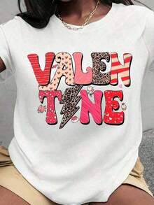 New Summer 2026 Collection: Romantic And Cute Women's T-Shirt With Sparkling Heart And XOXO Bow Design, Red Ribbon Detail, Western Style For Celebrations And Vacations. Graphic T-Shirts For Men And Women, Summer Clothes, Summer Tops, Casual Loose Short Sleeve Graphic T-Shirts, Cool Summer Clothes For Women. - 白色 4 - 查看 6