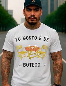 "I Like Football" Meme T-Shirt, Brazilian College Style, Exclusive Print, Versatile And Modern Design, Comfortable, Durable, And Stylish. 100% Cotton, Unisex, Plus Sizes, Casual T-Shirt For Men And Women, Streetwear, Casual Wear. Immediate Shipping. - 白色 - 查看 1