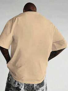 Short-Sleeve Heavyweight Cotton T-Shirt With New York Sky Freedom Graphic PAYEAH 100% Cotton - 杏 - 查看 4