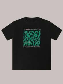 Eye-Catching Niche Design, Versatile Everyday Design,-Men's Short Sleeve Shirt,-Cotton Shirt. - 黑色 - 查看 1