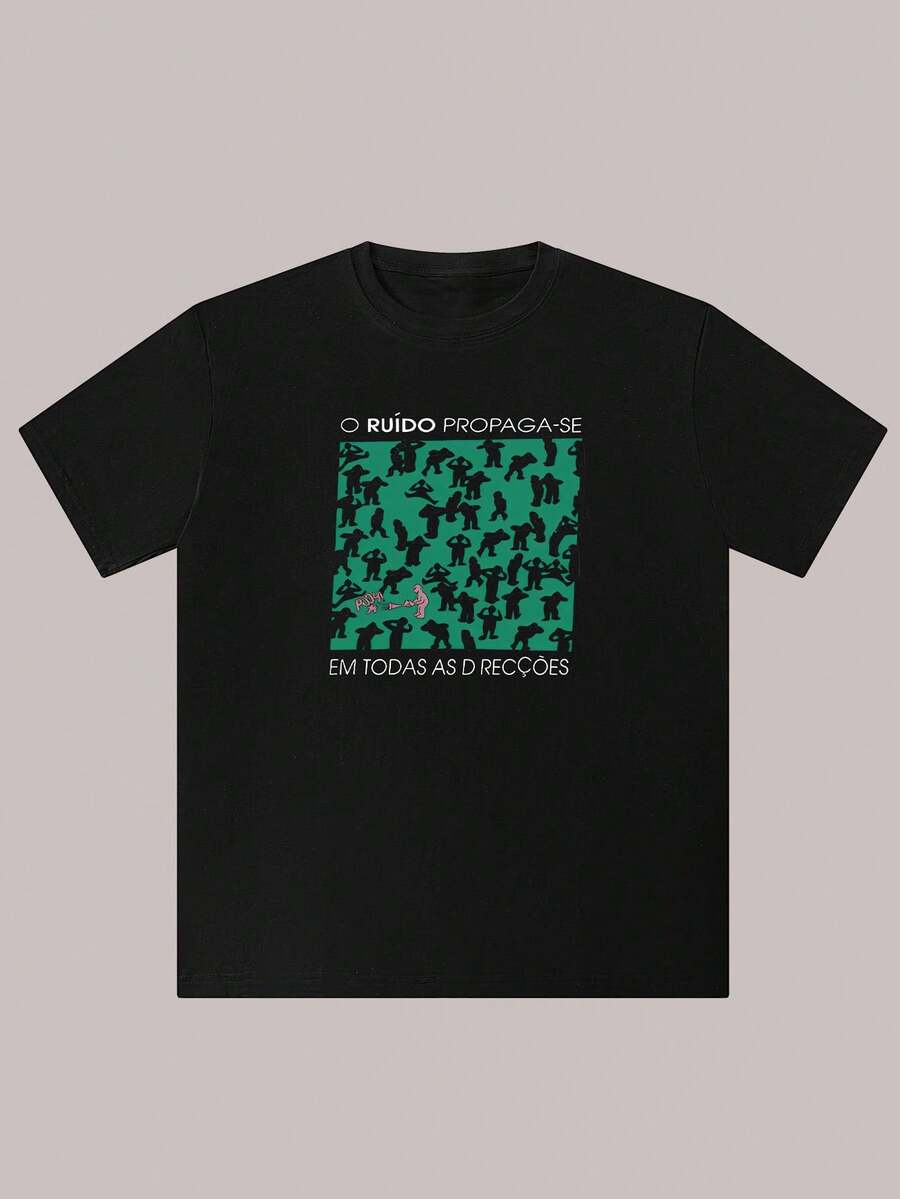 Eye-Catching Niche Design, Versatile Everyday Design,-Men's Short Sleeve Shirt,-Cotton Shirt. - 黑色 - 查看 1