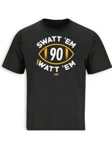 Camiseta Swatt 'Em y Watt 'Em para fanáticos del fútbol de Pittsburgh - Negro - Ver 11