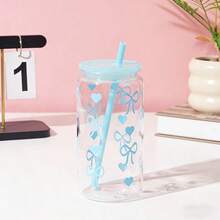 16oz Reusable Plastic Cup With Straw, Butterfly Print Design, Suitable For Iced Drinks, Juice, Coffee Etc. Perfect Gift For Friends And Family, Also Great For Car Or Office Use - Multicolor - View 10