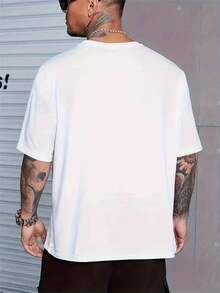 Men's Printed T-Shirt – Plus Size With Novelty Eye Expression – Fashionable Casual Streetwear Style – Crew Neck, Short Sleeve – Breathable And Comfortable For Summer – Machine Washable – Ideal For Everyday Urban Look - 白色 - 查看 2
