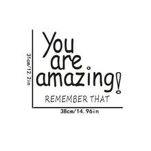 You Are Amazing! Inspirational Quote Wall Sticker, Bedroom Gym Office Home Decor Text Slogan - C - View 3