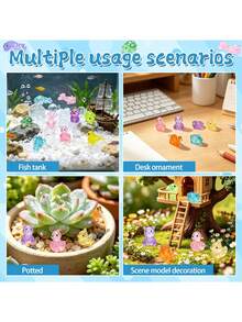 Random Color (Pink Etc.) Mini Resin Animal Decorations, Luminous Resin Cute Animal Figurines, Creative Home Office Desk Decor, Luminous Resin Duck, Home Decor Accessories - Multicolor - View 2
