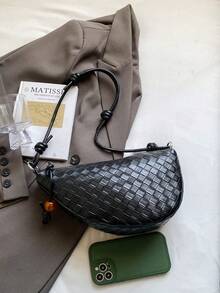 1pc Fashion Versatile Women's Zipper Shoulder Bag, Elegant Shoulder Crossbody Bag Suitable For Daily Use, Dating, Shopping And Travel - Black - View 6