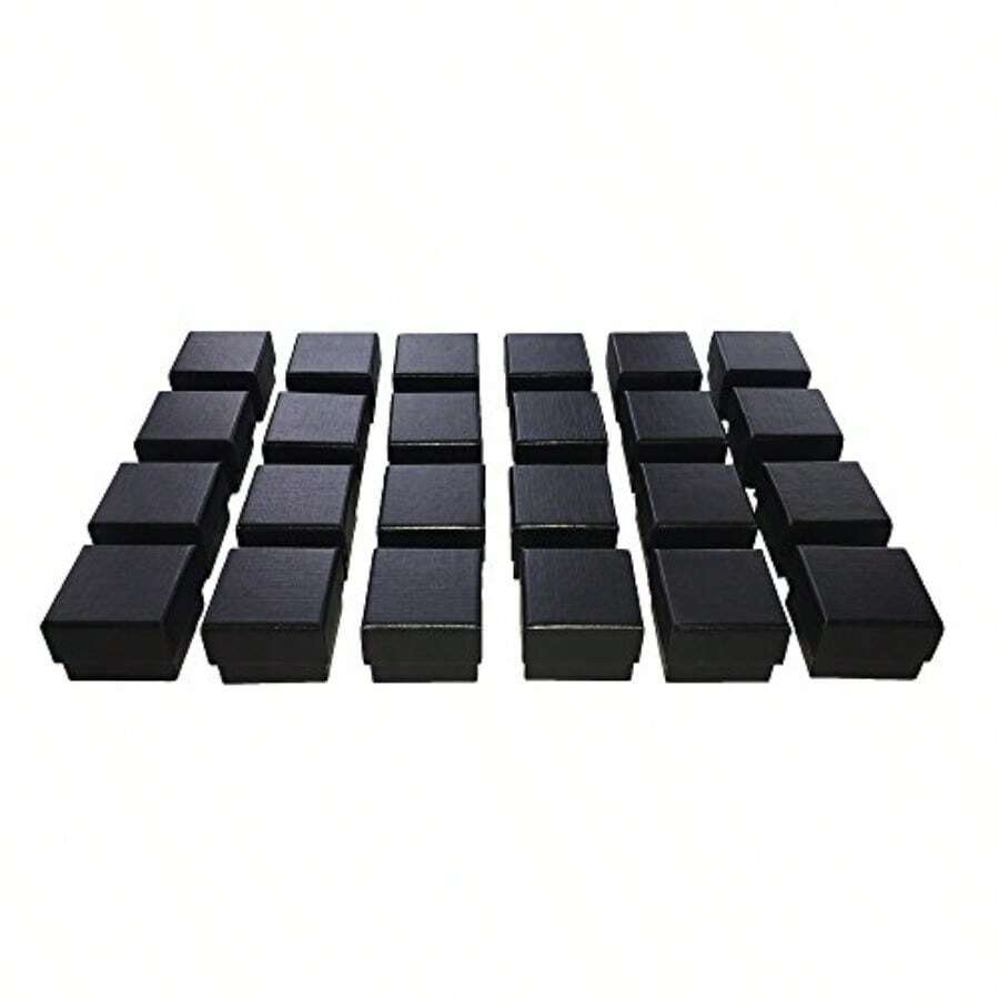 Marimor Jewelry Negro Anillo Caja De Regalo con La Espuma y Terciopelo Insertar Wholesale Pack de, 24 - negro - Ver 1