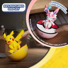 MINISO Pokémon 滾動杯造型公仔花園裝飾，皮卡丘與好友動漫角色搖擺擺飾，可愛花園桌面裝飾收藏品，動漫愛好者的完美收藏禮物 - 1件隨機款式 - 查看 2