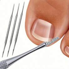 1/2pcs Stainless Steel Silver Ingrown Toenail Lifter, Embedded Toenail Lifter, Toenail Cleaning Tool, Multi-Functional Toenail Clipper Professional Foot Care Tool, With Storage Bag - Silver - View 10
