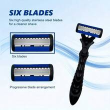 Clean Razors, Manual Shaving Razors, 6-Layres Blade Razors, Replacement Razor Blades, Hair Care Tools, Traditional Razors For Smooth Shaving Travel - Multicolor - View 4