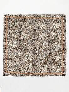 Women's Large Square Satin Scarf 90x90 Elegant Fashion Bandana For Hair And Neck - L36-marrom claro - 查看 7