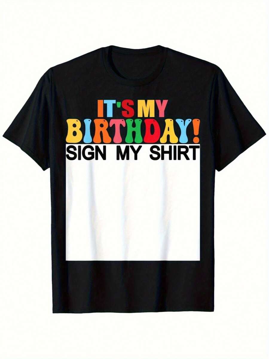 La mia maglietta con il segno del mio compleanno - Disegno colorato e giocoso con il testo "Compleanno" - T-shirt casual a maniche corte per uomini, donne e ragazzi - Perfetta per compleanni e celebrazioni Magliette da compleanno per uomini, star del cinema, abbigliamento artistico, classico, vintage, band musicali, TV - nero - Visualizzare 1