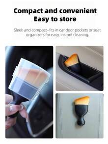 1pc Car Interior Cleaning Brush, Auto Cleaning Tool, Duster - Suitable For Cleaning Car Interior, Dashboard, Computer Keyboard, Desk And More, Great For Back To School Season - Black - View 7