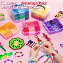 30/4800/5300/6000 buc. mărgele acrilice multicolore în formă de potcoavă 9x6mm, kit pentru confecționarea brățărilor - perfect pentru realizarea bijuteriilor, brățări, împletit păr și proiecte DIY - include cutie organizatoare, accesorii de artizanat, mărgele pentru bijuterii, cutie de depozitare pentru mărgele - Multicolor - Vizualizare 3