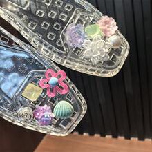 Transparent Textured Sequin Shoe Flower Decorations, Beaded Flower And Faux Pearl Bow Combination Set, High-End Shoe Accessory, With A Variety Of Styles That Can Be Freely Combined, Suitable For Festive Occasions, Seaside Vacations, Daily Outfit Transformation, Party Looks, And Festive Gifts To Showcase A Unique Fashion Taste - A套裝 - 查看 4