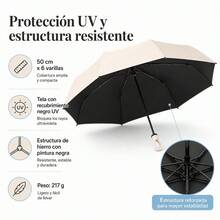 20cm Compact Mini Umbrella With Black Anti-UV Coating, Lightweight And Portable For Handbags - 杏色 - 查看 4