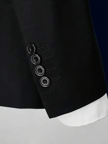Men's Two-Piece Casual Business Suit, With Jacket And Trousers - 黑色 - 查看 5