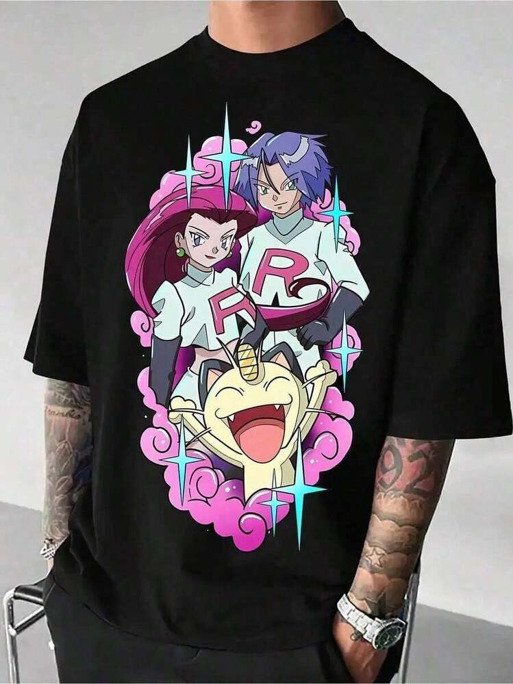 ofertas y liquidaciones Camiseta de Manga Corta - Moda Masculina - Oversize - Casual Holgada - 180G -- Camiseta Rocket Las Blusas Transpirables que Absorben el Sudor y Son Adecuadas para Lavado aáquina, un Regalo Perfecto para las Vacaciones o Festivales de un Amigo. playera de hombretops sudaderas para mujerLoose, casual and versatile top-shirt BDPP - Negro - Añade 1