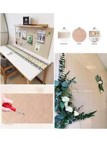 1pc 40*60cm Felt Vertical Groove Board, Nordic Style Creative Felt Message Board, Photo Background Wall Decor, Work Display Board - Felt Vertical Groove Plate - View 5