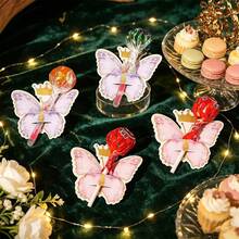 50pcs/Pack Candy Butterfly Theme Party Favors & Decorations, Cartoon Lollipop, Candy Decoration Cards, Suitable For Any Holiday & Occasion - View 1