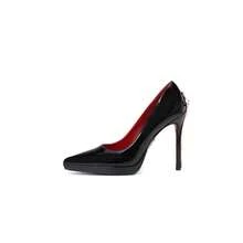New Pointed Stiletto Heels For Women, Super High Heels, Versatile Stiletto Heels With Red Soles, Women's Shoes. - 黑色漆皮(11公分) - 查看 6