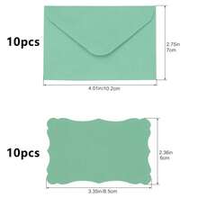 10/20 piezas Mini sobres de estilo occidental coloridos y 10 piezas Tarjetas de felicitación con borde ondulado de color aleatorio. Incluye tarjetas en blanco de alta calidad y sobres autoadhesivos, sobres pequeños para postales, tarjetas de regalo de color mixto retro, adecuado para bodas, cumpleaños y otras ocasiones - sobre pequeño - Ver 26
