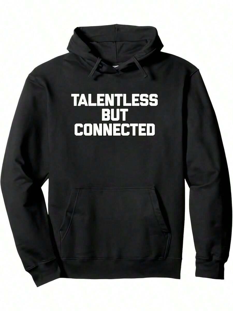 Compatible With The Talentless But Connected Hoodie, Warm Cotton Blend, Essential For Fall And Winter Casual Wardrobe, Versatile Hoodie - Comfortable Everyday Wear, Perfect Gift_903 - 黑色 9 - 查看 1