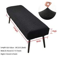 Teddy Plush Bench Seat Cover, Elastic Thickened Hotel Shoe Change Stool Slipcover - Multicolor - View 15