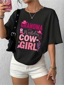Modern Grandma Rodeo Cowgirl Birthday Party Outfit - 1 Daily Use - 黑色 - 查看 3