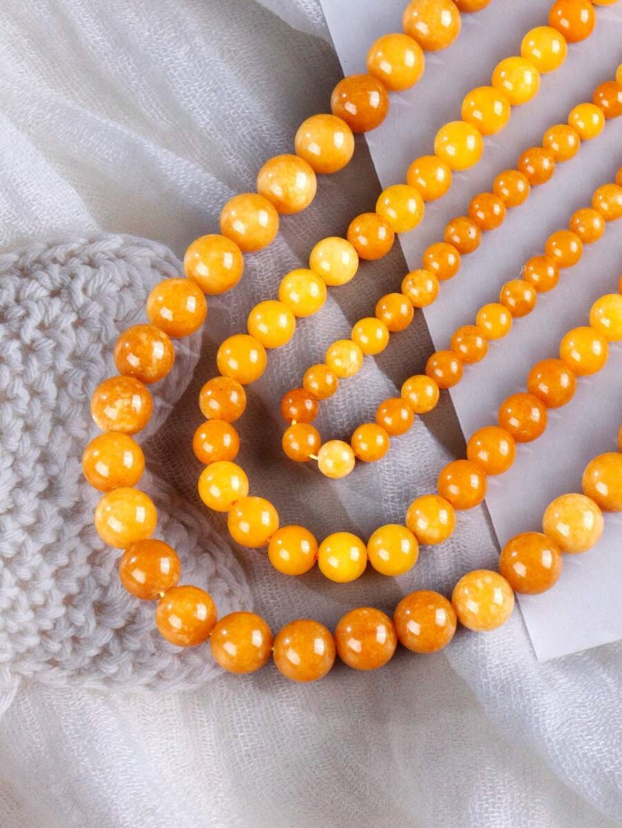 Natural Amber Agate Stone Beads 6/8/10mm, High Quality Jewelry Making ...