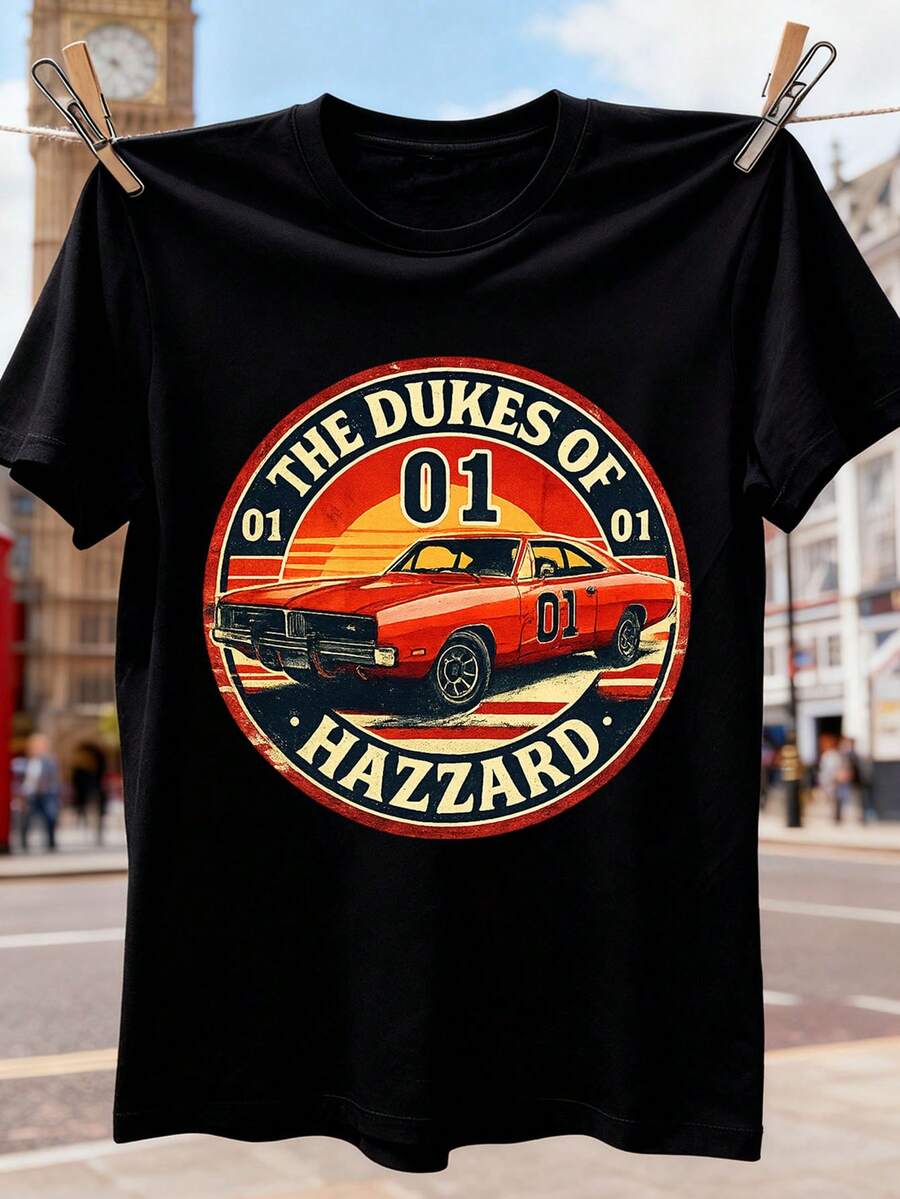 Camiseta Dukes of Hazard Hill Billy Racer, camiseta de dibujos animados de los años 70 y 80. Imagen 1 de 11. - Negro - Ver 1