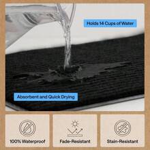 Heavy Duty Waterproof Entryway Mat 72x48 – Non Slip Commercial Floor Rug With Strong Backing, Low Profile Carpet Runner For Home, Office, Garage & Hallway Use (Black) - Black + 72" X 48" + 1 - View 3