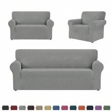 Elastic Sofa Covers For 1/2/3 Seater Sofas, Adjustable Elastic Band, 3-Piece Set, 3-Piece Elastic Cover, Suitable For 1, 2, And 3 Seater Sofas, Includes Multiple Anti-Slip Strips, Soft And Breathable Velvet Fabric, Full Coverage Design, Washable, Sofa Cover, Flexible Packaging, Suitable For Most Sofas, Ships From Local Warehouse. - 顏色 3 - 查看 9