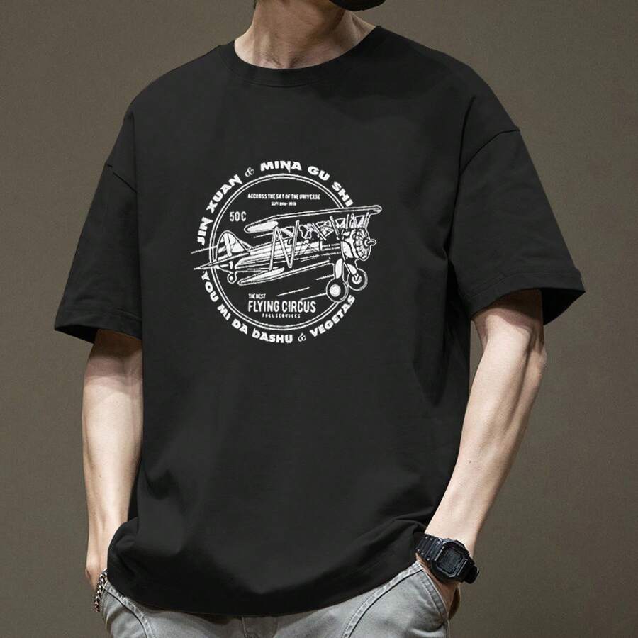 Men's Fashion Brand T-Shirt 2026, New, Short Sleeve, Summer, Pure Cotton, Men's T-Shirt, Men's Medium Sleeve T-Shirt. - 紅色和黑色 - 查看 1