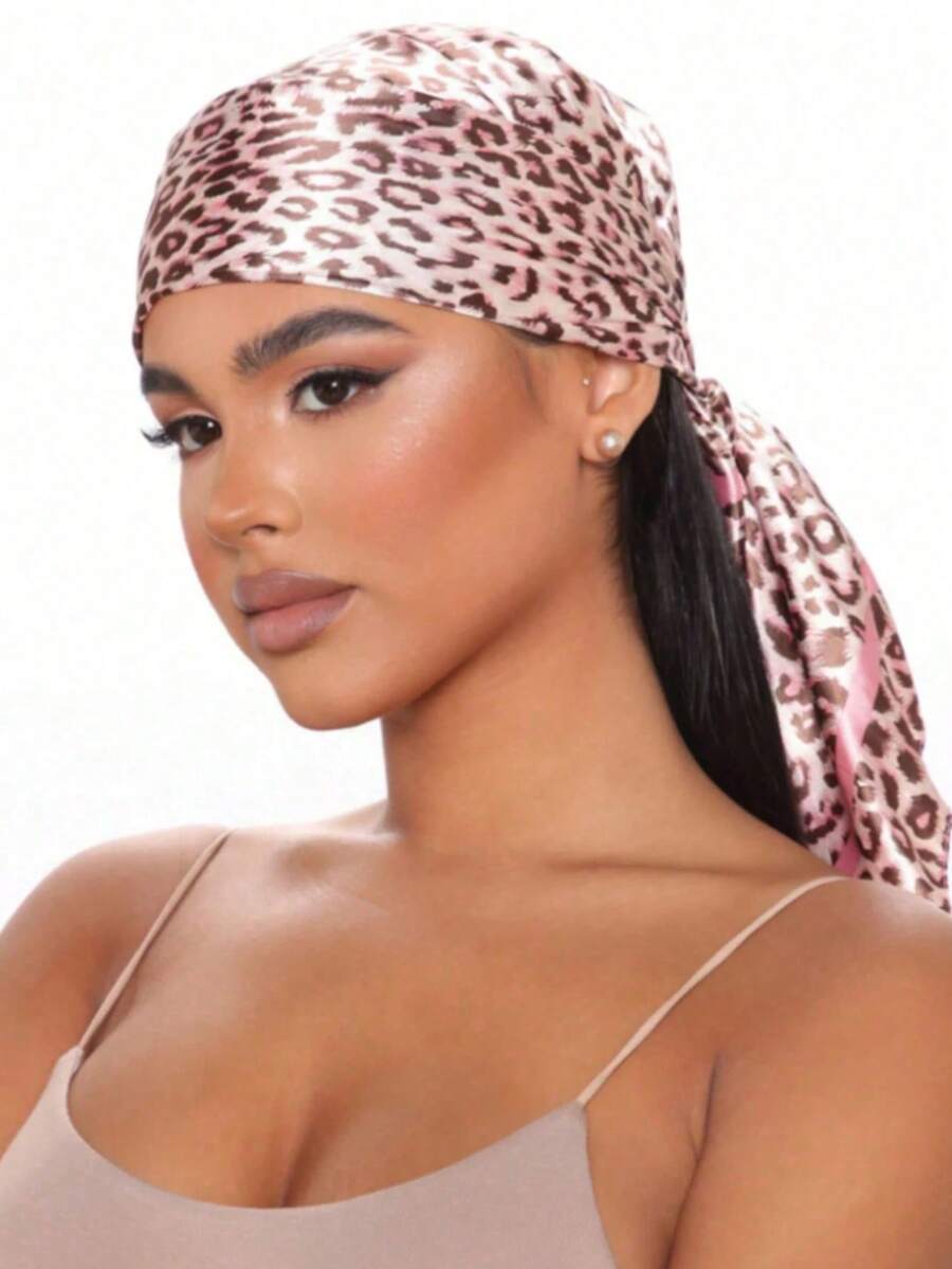 Women's Large Square Satin Scarf 90x90 Elegant Fashion Bandana For Hair And Neck - L36-rosa - 查看 1