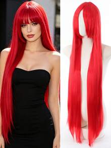 40 Inch Straight Synthetic Wig, Suitable For Party, Cosplay, Music Festival, Halloween - Multicolor - View 14