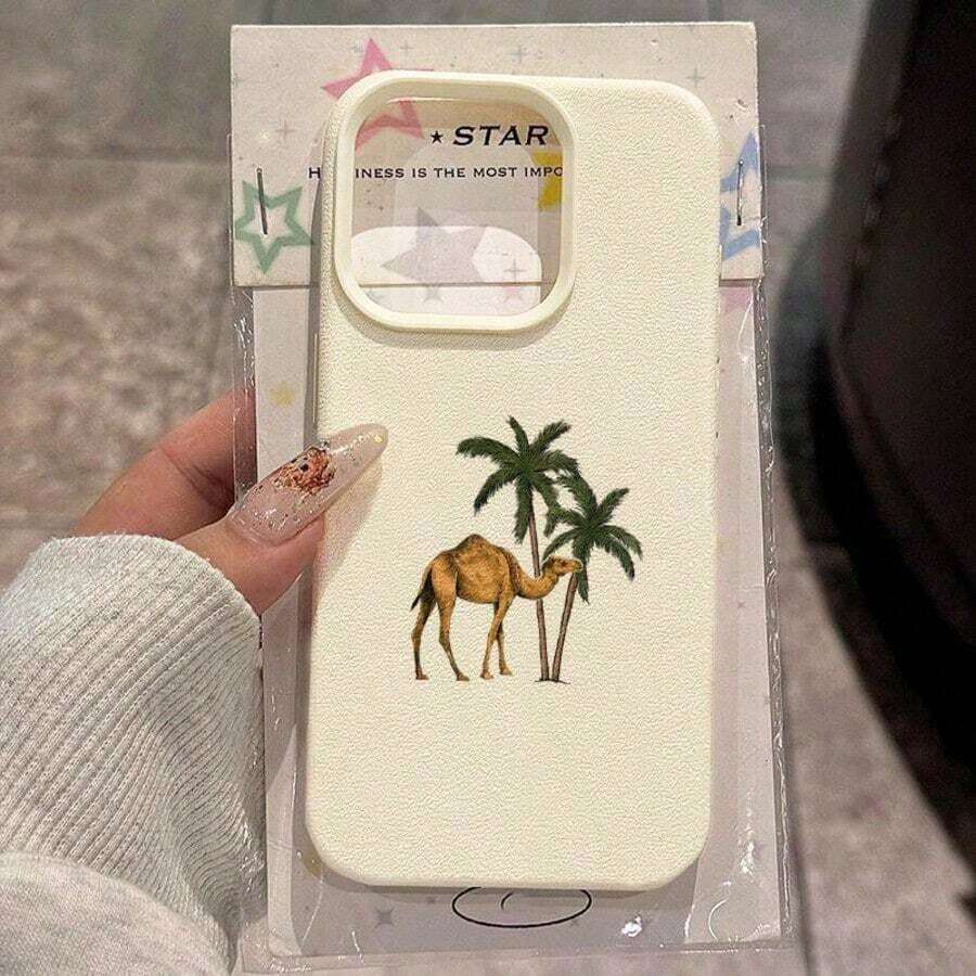 Fashionable Printed Cell Phone Case 20261pc, Vacation Style, TPU Material, Summer Coconut Tree Design, Compatible With Phones, Spring Gift, International Version, Not The National Version - White 9 - View 1