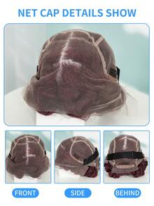 Peluca trenzada sintética, peluca de encaje completo HD sin costuras con trenzas en caja, peluca sintética de encaje completo elegante, adecuada para mujeres - alta densidad, resistente al calor, estilo trenzado versátil, adecuada para mujeres afroamericanas, peluca trenzada hecha a mano, Halloween - Rojo - Ver 8