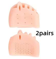 Protector de silicona para el antepié, unisex, transpirable, con diseño de panal que absorbe los impactos, antideslizante y anti-rozaduras, calcetín de silicona para tacones altos. - Beige, 2 pares - Ver 11