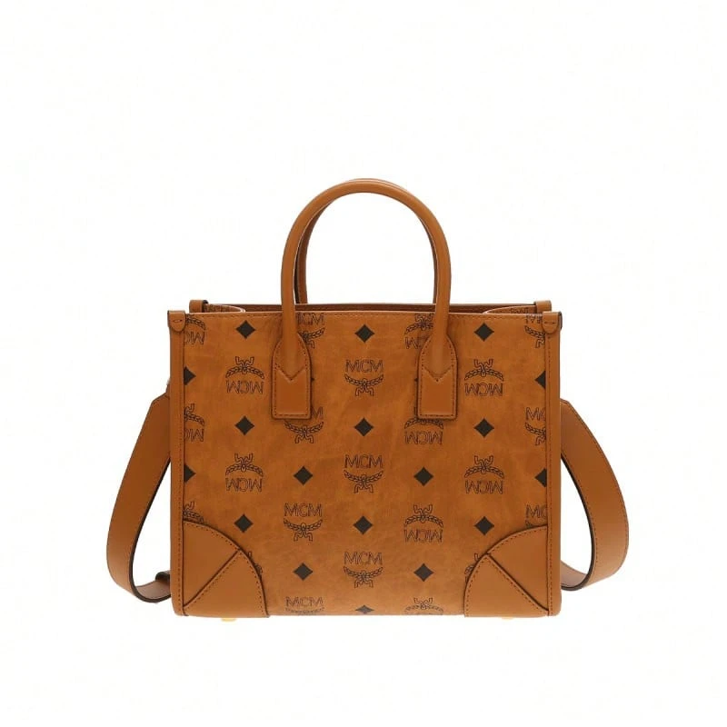 Mcm Munchen Series Classic Patterns Women's Shoulder Handbag MWTCABO07CO001 - Cognac Color MWTCABO07CO001 - View 1