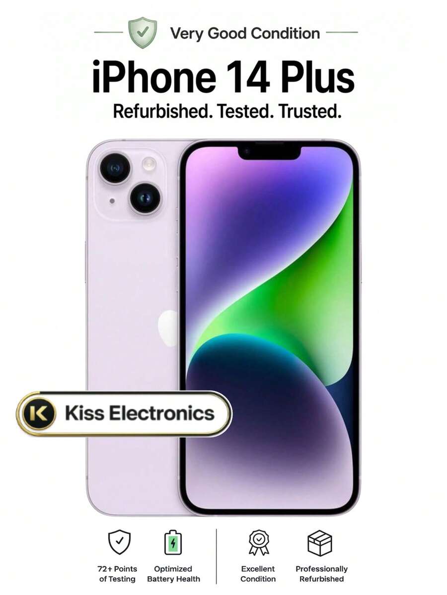 Apple IPhone 14 Plus - Fully Unlocked Very Good - Grade B Condition Refurbished - Purple - View 1