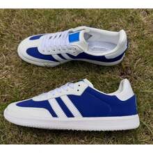 Zapatos casuales unisex, talla 36-45, zapatos casuales de mujer y zapatos deportivos de hombre, zapatos planos de suela blanda con cordones, zapatos cómodos y livianos de hombre para uso diario, de corte bajo,,,,,Zapatillas clásicas, versátiles y casuales - Blanco y verde JI3205 - Ver 8