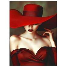 1pc Unframed Exaggerate Maneater Canvas Wall Art Poster, Unframed Vintage Bold Feminine Print - Editorial Pop Poster For Bedroom Decor - No Frame - View 3