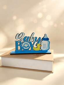 6 piezas de decoraciones de cumpleaños de madera, con lindos patitos amarillos y botellas de leche, en color azul fresco, duraderas, ideales para fotografía y arreglo de escenas de cumpleaños, creando una atmósfera maravillosa. - A - Ver 5