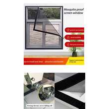 Mosquitera para ventana, mosquitera autoadhesiva para puerta, cortina a prueba de insectos y moscas DIY, transpirable, red de aislamiento para mascotas hecha a mano, tela de malla resistente a arañazos y al desgaste, decoración del hogar, regalo, cumpleaños, graduación. - Ventanas mosquiteras - Ver 4