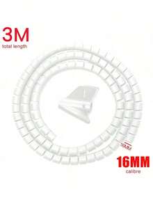 1pc 16mm X 3m Cable Organizer With Clips, Anti-Bite Open Ethernet Cable Protector Sleeve For Desk Or Under-Desk Cable Management - One Size Fits All - View 7