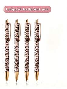 1pc/6pcs Cute Leopard Print Ballpoint Pen Set, Retractable Design, Elegant Ladies Ballpoint Pen, Minimalist Printed Ballpoint Pen, Suitable For Journaling And Gift Giving, Beautiful Pen Gift, Office & Study Diary Pen, Applicable For Wedding, Valentine's Day, Thanksgiving, Graduation Gifts - Leopard Print Ballpoint Pen - View 9